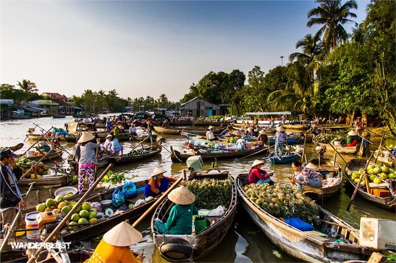 Cai Rang floating market - SAIGON ONE WAY MOTORBIKE TRIP TO BEN TRE - CAN THO - CHAU DOC