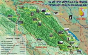 02.map of cucphuong 300x188 - One Day Hanoi Motorbike Tour to Cuc Phuong National Park